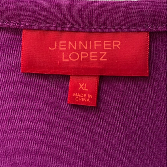 Jennifer Lopez Blouse V Neck Caged Arm Embellished Collar Size XL - Picture 2 of 6